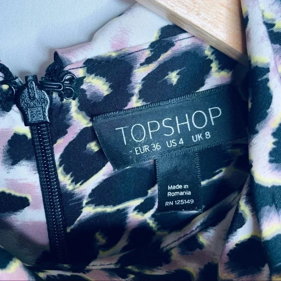 TOPSHOP Leopard Print Sleeveless Tunic Dress Size 4 - Picture 12 of 13